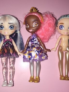 Hairdorables Pink-Haired Mini Fashion Doll with Purple Dress - Kids Toys